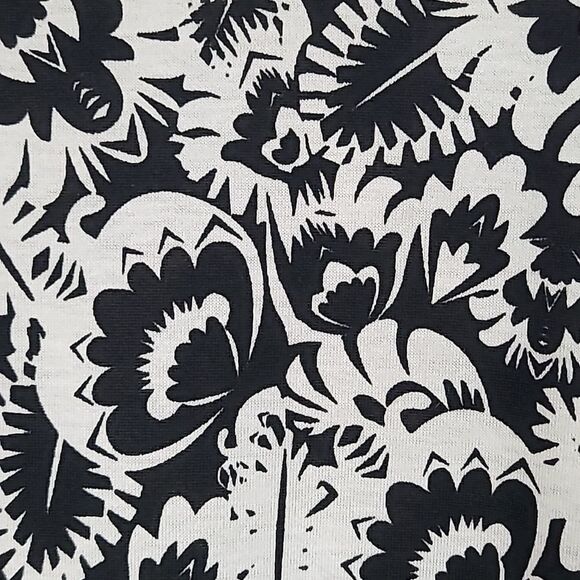 LuLaRoe Maria Maxi Dress L 14/16 Black & White Floral A-line Cap Sleeve Long NWT - Picture 4 of 11